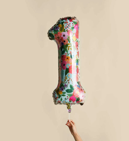 Numbered Foil Balloon - Garden Party