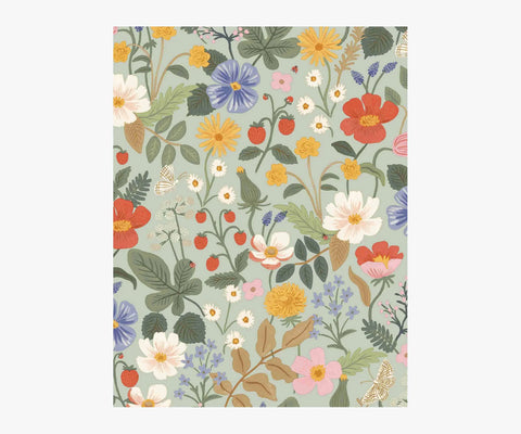 Strawberry Fields Wallpaper Sample - Mint