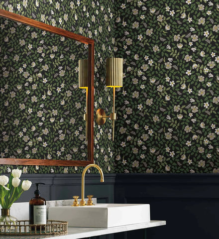 Primrose Peel & Stick Wallpaper - Linen & Black