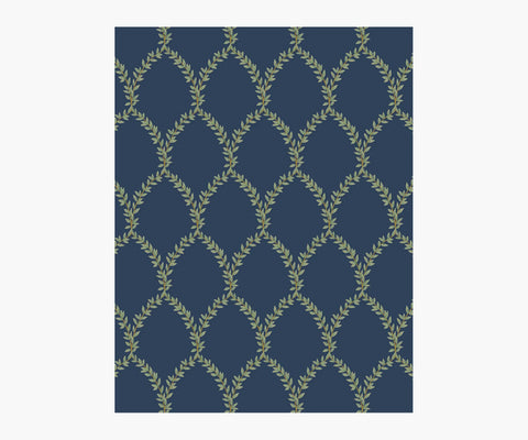 Laurel Wallpaper Sample - Navy