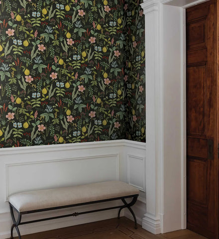 Herb Garden Peel & Stick Wallpaper - Black