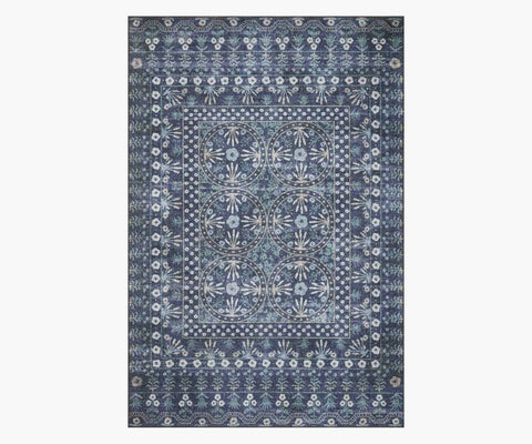 Maison Rosette Power Loomed Rug - Blue