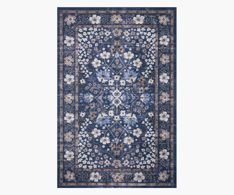 Palais Meadow Printed Rug - Navy