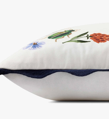Curio Vignette Embroidered Pillow - White