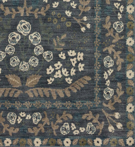 Fiore Florence Power Loomed Rug -  Navy & Grey