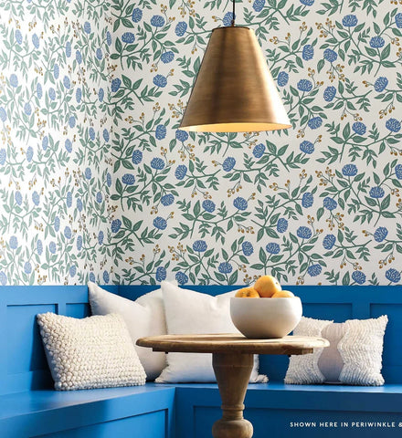 Peonies Wallpaper - Black & Metallic Gold