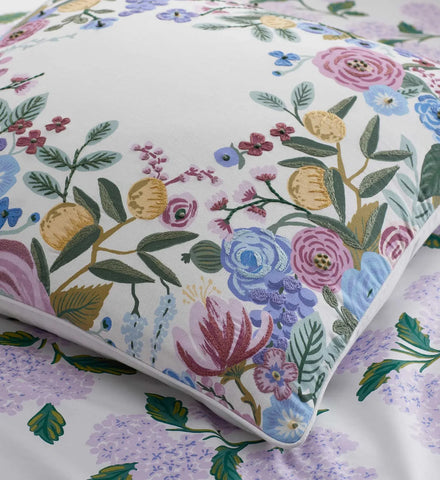 Embroidered Pillow Cover - Garden Party Ivory
