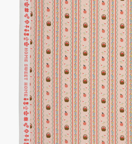 Farmhouse Stripe Cotton Fabric - Pink