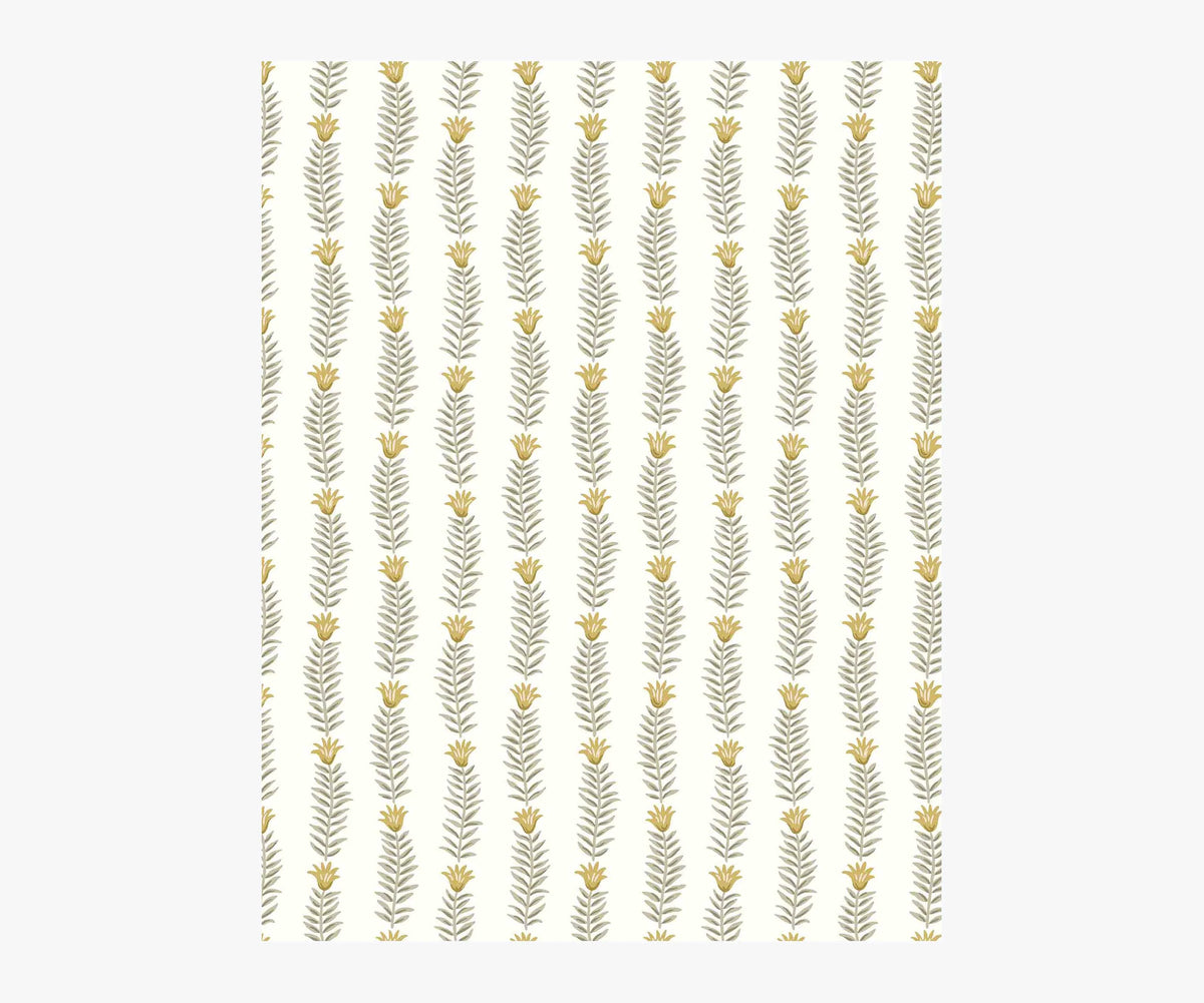 Eden Wallpaper Sample - White & Metallic Gold