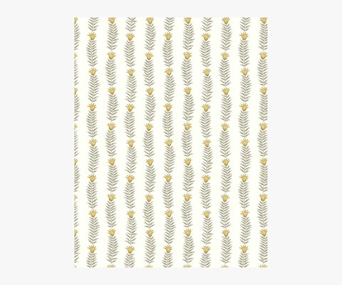 Eden Wallpaper Sample - White & Metallic Gold
