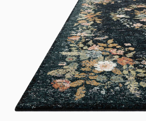 Laurel Strawberry Fields Medallion Power Loomed Rug - Navy