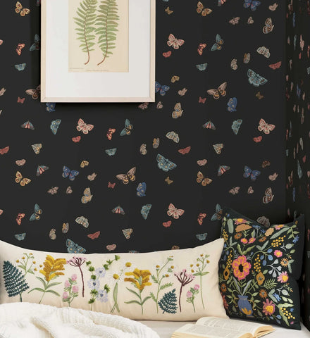 Butterfly House Wallpaper - Black