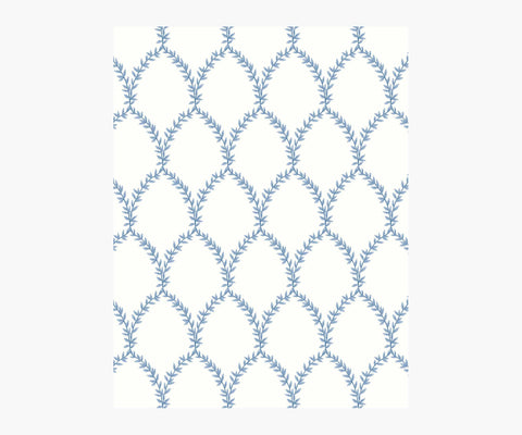 Laurel Wallpaper Sample - Blue & White