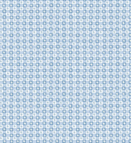 Daisy Gingham Peel & Stick Wallpaper Sample - Blue