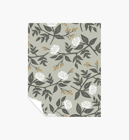 Peonies Peel & Stick Wallpaper Sample - Smoke