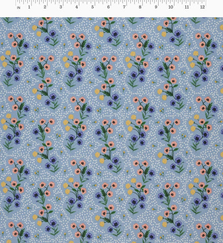 Poppy Cotton Fabric - Slate