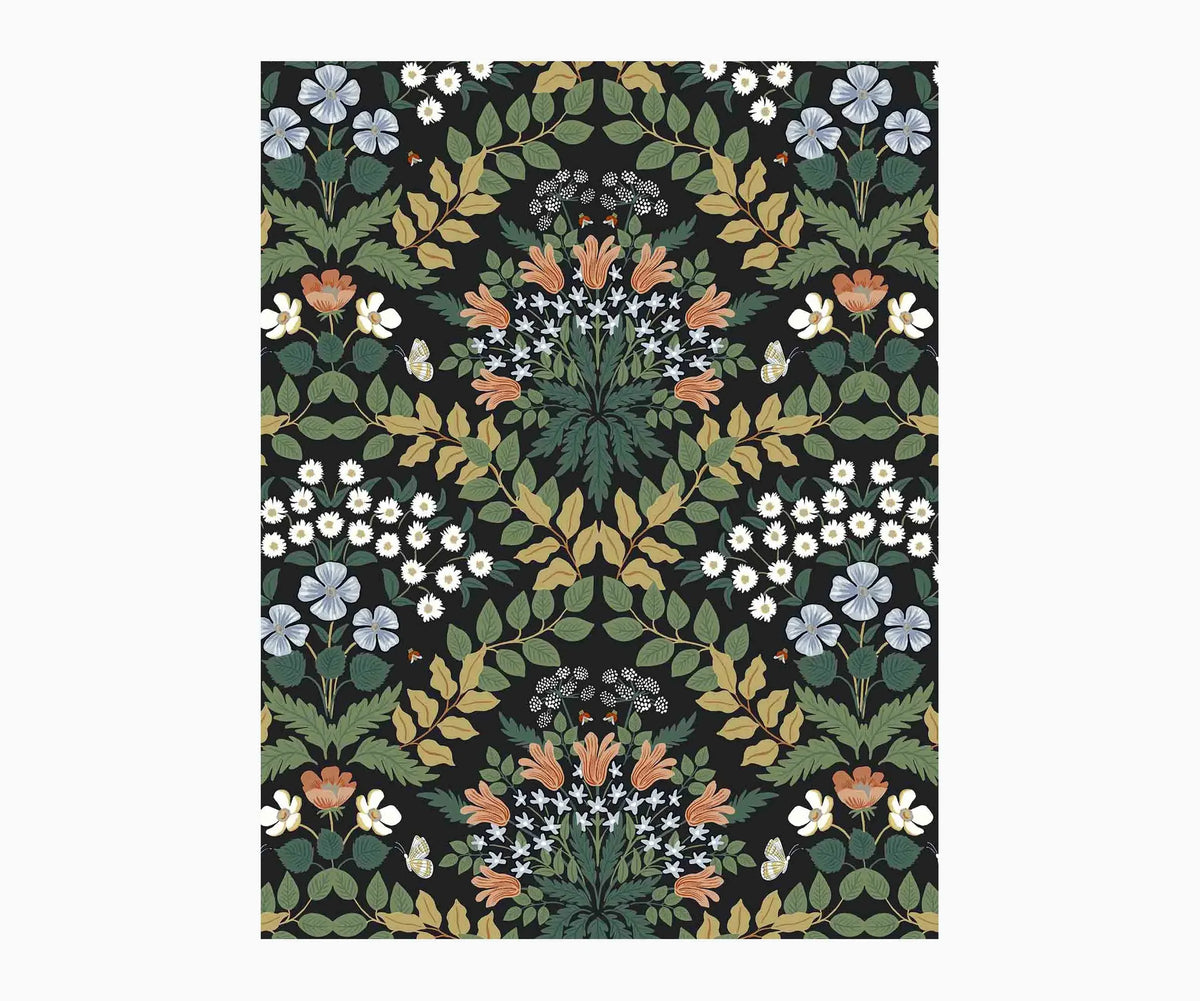 Bramble Wallpaper Sample - Black