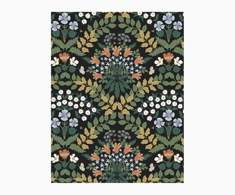 Bramble Wallpaper Sample - Black