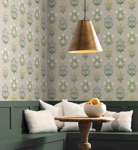 Mughal Rose Wallpaper - Linen