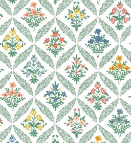 Estee Garden Wallpaper - Sage Multi