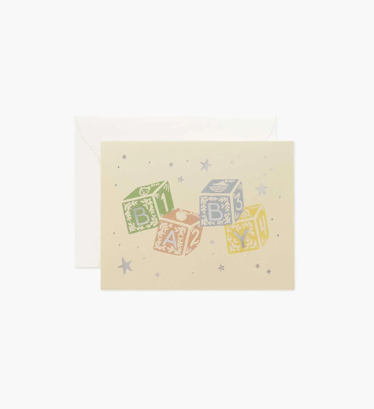 Classic Baby Blocks Baby Card - Single Card