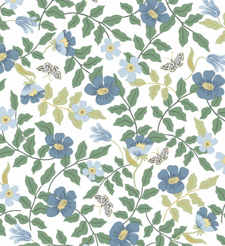 Primrose Peel & Stick Wallpaper - Blue & Cream