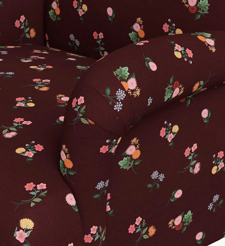 Bristol Armchair - Ditsy Dahlia Burgundy