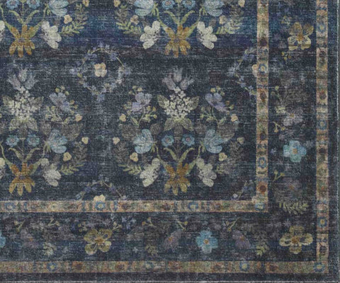 Courtyard Seville Printed Rug - Navy