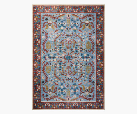 Canopy Edie Printed Rug - Red & Blue