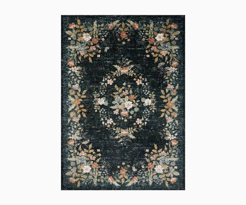 Laurel Strawberry Fields Medallion Power Loomed Rug - Navy