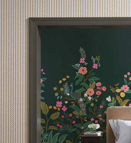 Rickrack Wallpaper - Metallic Gold