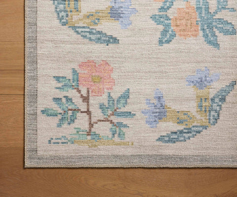 Rosa Hawthorne Power Loomed Rug - Cream