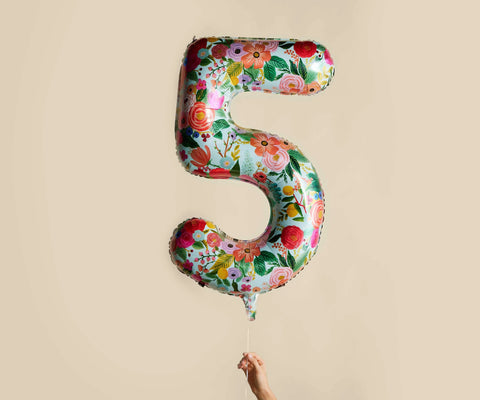 Numbered Foil Balloon - Garden Party