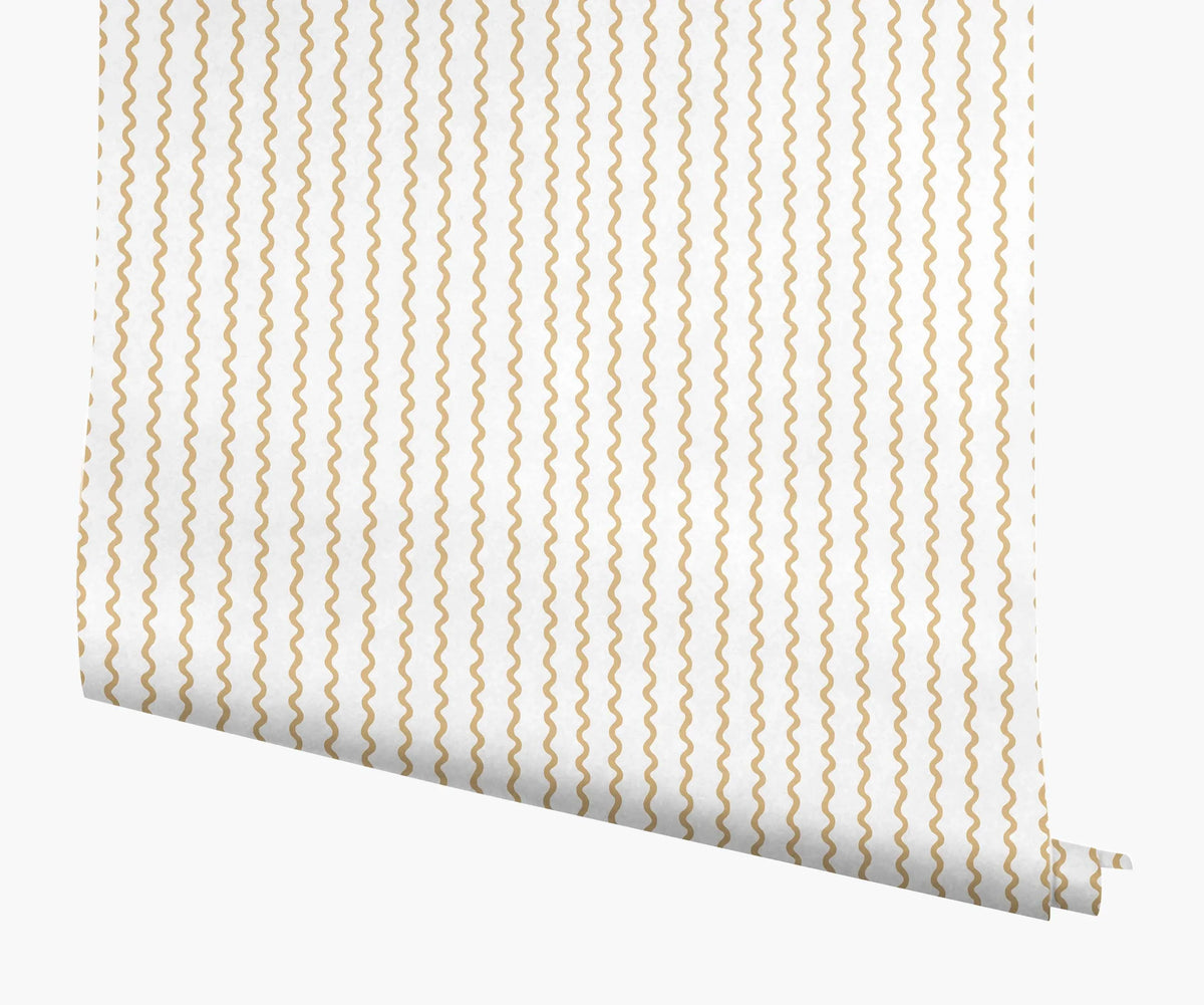 Rickrack Wallpaper - Metallic Gold