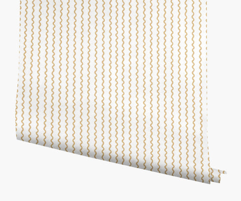 Rickrack Wallpaper - Metallic Gold