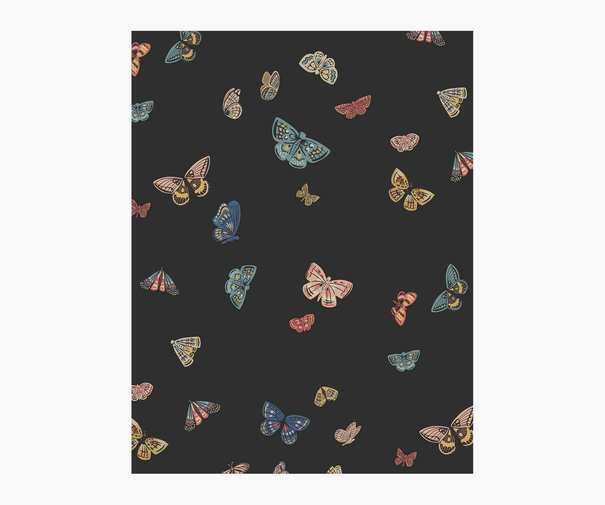 Butterfly House Wallpaper Sample - Black