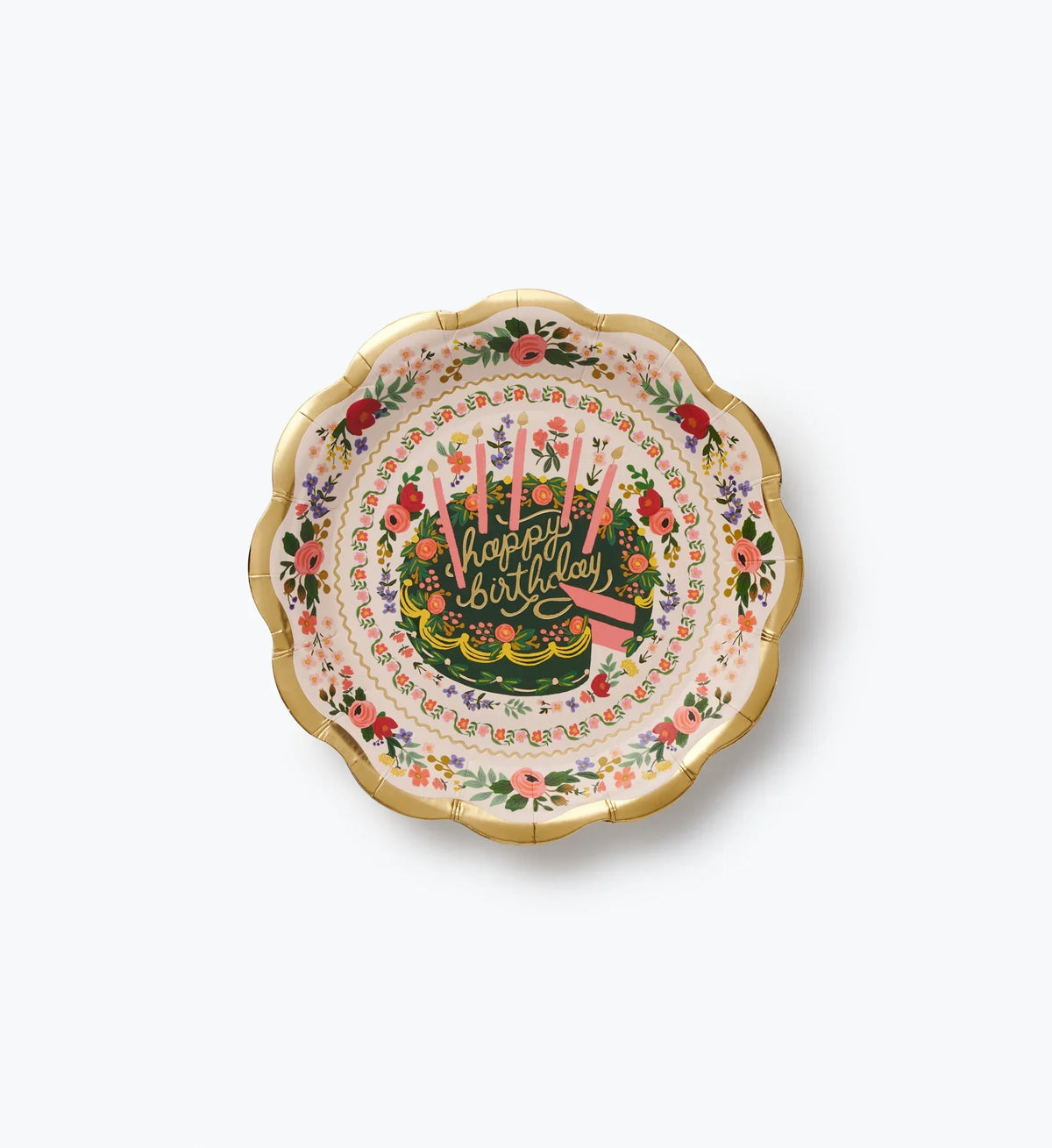 Small Paper Plates - Floral Cake