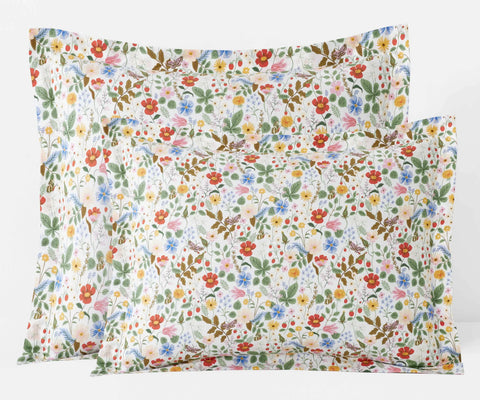 Percale Sham - Strawberry Fields White