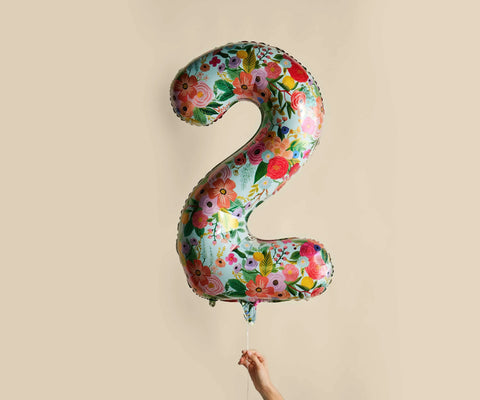 Numbered Foil Balloon - Garden Party