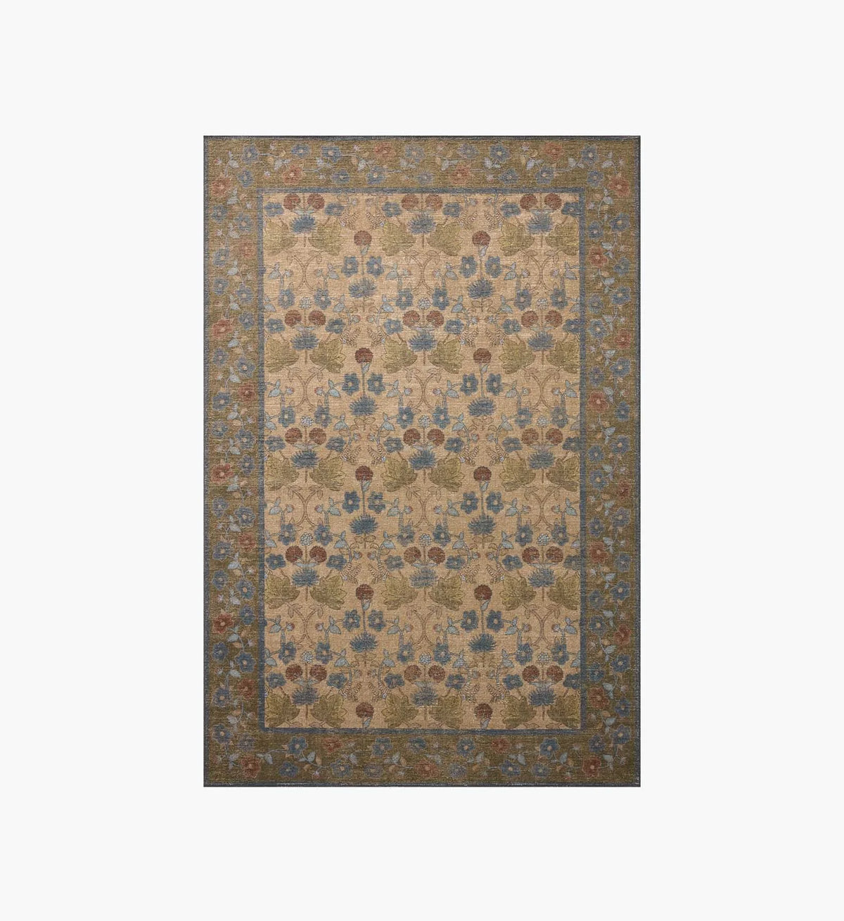 Edinburgh Maple Power Loomed Rug - Tan & Olive