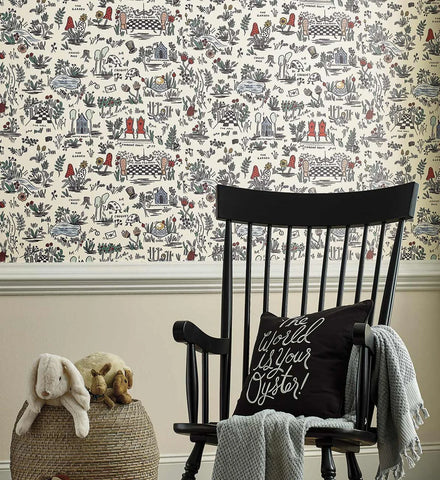 Wonderland Peel & Stick Wallpaper - Cream