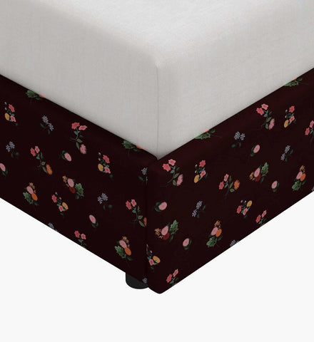Marion Bed - Ditsy Dahlia Burgundy