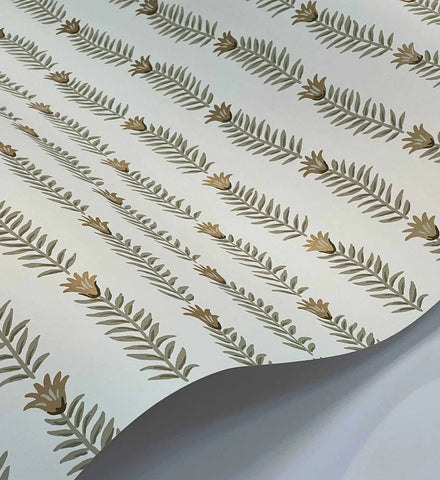 Eden Wallpaper - White & Metallic Gold