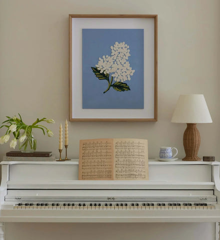 Framed Wall Art - Hydrangea Blue
