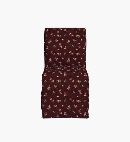 Frances Slipcover Dining Chair - Ditsy Dahlia Burgundy