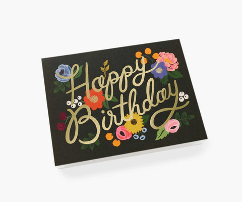 Vintage Blossoms Birthday Card - Single Card