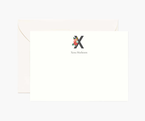 Monogram Personalized Stationery - X