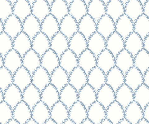 Laurel Wallpaper - Blue & White