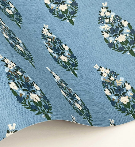 Paisley Wallpaper - Blue