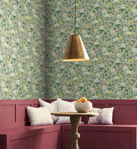 Herb Garden Peel & Stick Wallpaper Sample - Sage